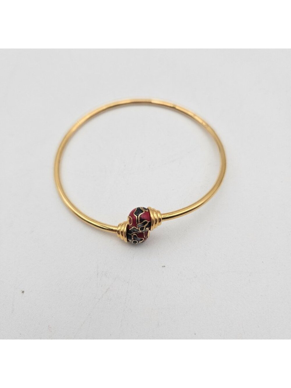 Cloisonne Gold Tone Bangle Bracelet